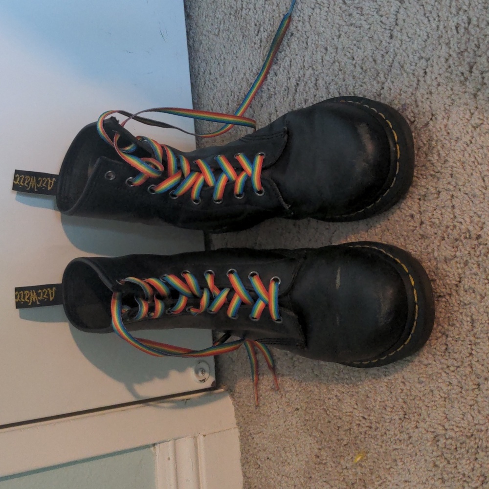 Doc Martens with rainbow laces